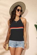 Load image into Gallery viewer, Rainbow Stripe Halter Neck Knit Tank