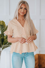 Load image into Gallery viewer, Embroidered Tassel Flounce Sleeve Babydoll Blouse