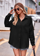 Load image into Gallery viewer, Textured Dropped Shoulder Longline Shirt