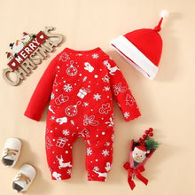 Load image into Gallery viewer, Baby Reindeer Round Neck Snap Down Jumpsuit