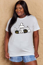 Load image into Gallery viewer, Simply Love Full Size Cat &amp; Pumpkin Graphic Cotton T-Shirt