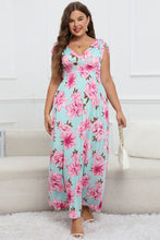 Load image into Gallery viewer, Full Size Floral Surplice Neck Maxi Dress