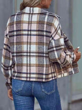 Load image into Gallery viewer, Plaid Collared Neck Button Down Jacket