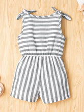 Load image into Gallery viewer, Striped Sleeveless Drawstring Romper