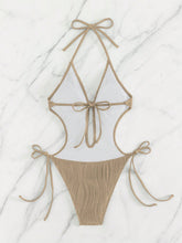 Load image into Gallery viewer, Textured Cutout Tied One-Piece Swimwear