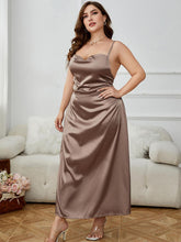 Load image into Gallery viewer, Plus Size Lace-Up Spaghetti Strap Split Night Dress