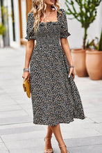 Load image into Gallery viewer, Floral Ruffled Square Neck Dress with Pockets
