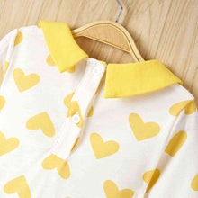 Load image into Gallery viewer, Baby Girl Heart Print Ruffle Hem Dress