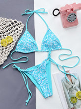 Load image into Gallery viewer, Leopard Print Halter Neck Tie Side Bikini Set