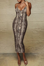 Load image into Gallery viewer, Animal Print V-Neck Cami Dress