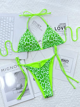 Load image into Gallery viewer, Leopard Print Halter Neck Tie Side Bikini Set