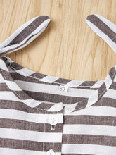 Load image into Gallery viewer, Striped Sleeveless Drawstring Romper