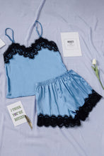 Load image into Gallery viewer, Lace Detail Spaghetti Strap Top and Shorts Lounge Set