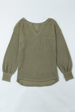 Load image into Gallery viewer, Waffle-Knit Notched High-Low Top