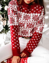 Load image into Gallery viewer, Snowflake Round Neck Sweater