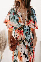 Load image into Gallery viewer, Plunge Split Printed Short Sleeve Dress