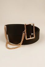 Load image into Gallery viewer, PU Leather Wide Belt with Chain