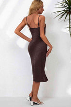 Load image into Gallery viewer, Decorative Button Slit Midi Dress