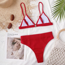 Load image into Gallery viewer, Spaghetti Strap Ribbed Bikini Set