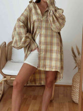 Load image into Gallery viewer, Plaid Lantern Sleeve Shirt