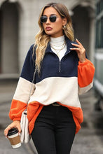 Load image into Gallery viewer, Color Block Quarter Zip Sweatshirt