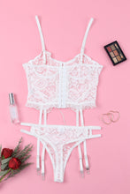 Load image into Gallery viewer, Lace-Up Frill Trim Lingerie Set