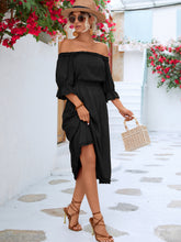 Load image into Gallery viewer, Frilled Off-Shoulder Flounce Sleeve Dress
