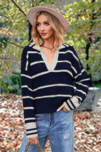 Load image into Gallery viewer, Striped Collared Long Sleeve Sweater