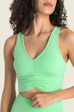 Load image into Gallery viewer, Gathered Detail Halter Neck Sports Bra