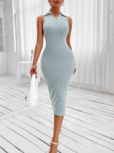 Load image into Gallery viewer, Johnny Collar Sleeveless Sweater Dress
