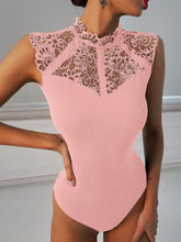 Load image into Gallery viewer, Scalloped Lace Yoke Sleeveless Bodysuit