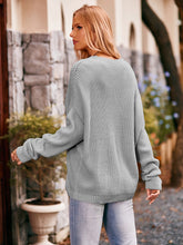 Load image into Gallery viewer, Waffle-Knit Long Sleeve Sweater