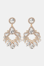Load image into Gallery viewer, Zinc Alloy Frame Glass Stone Dangle Earrings