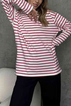 Load image into Gallery viewer, Round Neck Striped Dropped Shoulder T-Shirt