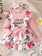 Load image into Gallery viewer, Baby Girl Round Neck Long Sleeve Top and Printed Dress Set