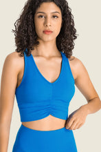 Load image into Gallery viewer, Gathered Detail Halter Neck Sports Bra