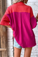Load image into Gallery viewer, Two-Tone Button Front Dropped Shoulder Shirt
