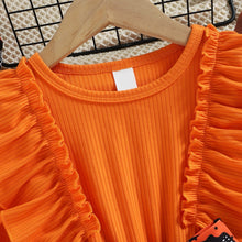 Load image into Gallery viewer, Round Neck Ruffle Trim Halloween Theme Dress