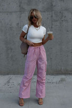 Load image into Gallery viewer, Drawstring Straight Cargo Pants with Pockets
