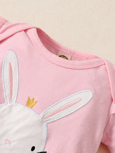 Load image into Gallery viewer, Baby Girl Short Sleeve Bunny Graphic Top and Bow Detail Skirt Set