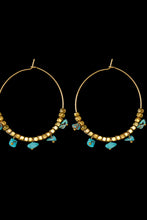 Load image into Gallery viewer, Turquoise Stainless Steel Hoop Earrings