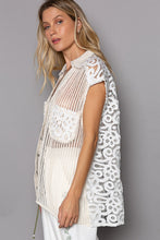 Load image into Gallery viewer, POL Button Down Crochet Patches Knit Vest