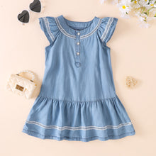 Load image into Gallery viewer, Contrast Round Neck Ruffle Hem Dress
