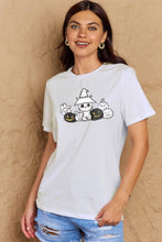 Load image into Gallery viewer, Simply Love Full Size Cat &amp; Pumpkin Graphic Cotton T-Shirt