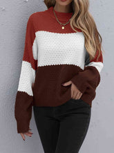 Load image into Gallery viewer, Color Block Dropped Shoulder Sweater