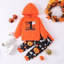 Load image into Gallery viewer, BOO Kids Graphic Long Sleeve Hoodie and Printed Pants Set