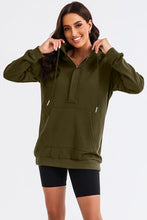 Load image into Gallery viewer, Drawstring Half Zip Hooded Dress