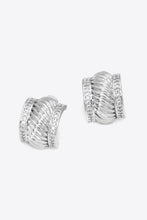 Load image into Gallery viewer, Textured Polished C-Hoop Earrings