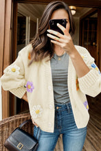 Load image into Gallery viewer, Flower Button Up Long Sleeve Cardigan