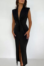 Load image into Gallery viewer, Slit Plunge Sleeveless Maxi Dress